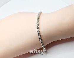 0.15ct Diamond Line Crisscross Bracelet 7.15 / 18.5cm 9ct Yellow Gold 4.8g