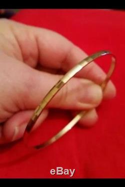 100% Genuine Vintage 9ct Solid Gold Bangle. Made In UK. As NEW