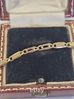 (11) 9ct/375 Fancy Link Bracelet 7 & 3/4 Inch 4.16 Grams