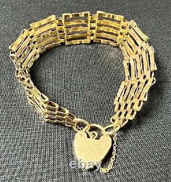 12.32g 9ct Yellow Gold Bracelet With Heart Locket Fastener