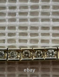 14ct Gold Yellow Solid Heavy Genuine Diamond Tennis Bracelet Not 9ct Scrap