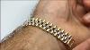 14k Yellow And White Gold Rolex Link Mens Bracelet 8 5