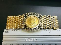 1899 Full Sovereign 9ct Yellow Gold 7-Bar Gate Bracelet 7