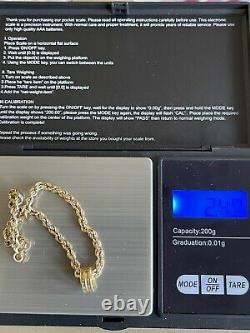 18ct Gold Diamond Bracelet Charm 0.25ct 9ct Rope Chain Hallmarked Barrel