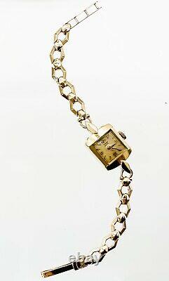 1940s Ladies 9ct Gold Tudor Royal Dress Watch On Period Solid 9ct Gold Bracelet