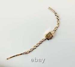 1940s Ladies 9ct Gold Tudor Royal Dress Watch On Period Solid 9ct Gold Bracelet