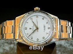 1950s Solid 9ct Gold Rolex Oyster Perpetual with 9ct Gold Rolex Rivet Bracelet