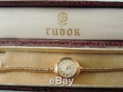 1958 Ladies 9ct Gold Rolex Tudor, Royal bracelet watch with original rare box