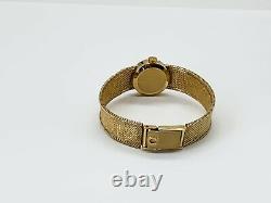 1972 Ladies Solid 9ct Gold Omega Dress Watch On Integral 9ct Gold Mesh Bracelet