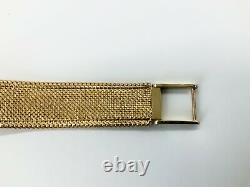 1972 Ladies Solid 9ct Gold Omega Dress Watch On Integral 9ct Gold Mesh Bracelet