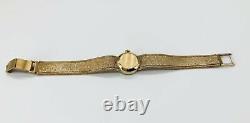 1972 Ladies Solid 9ct Gold Omega Dress Watch On Integral 9ct Gold Mesh Bracelet