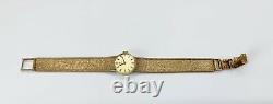 1972 Ladies Solid 9ct Gold Omega Dress Watch On Integral 9ct Gold Mesh Bracelet