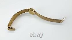 1972 Ladies Solid 9ct Gold Omega Dress Watch On Integral 9ct Gold Mesh Bracelet