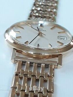1980 Omega 9ct gold Gents Wristwatch 9ct gold bracelet strap VGWO Excellent time