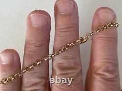 19.5cm long 9Ct GOLD BRACELET BANGLE BELCHER LINK 3.5 GRAMMES