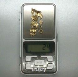 19cm (7 1/2'') 9ct Gold Diamond Cut Flower Link Bracelet 2.4g