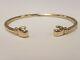 (1) Charming Small Sized 9ct Gold Boxing Gloves Open Bangle Hallmarked