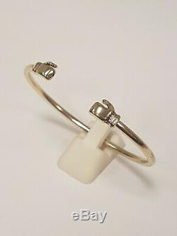(1) Charming Small Sized 9ct Gold Boxing Gloves Open Bangle Hallmarked
