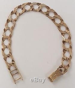 (1) Stunning 9ct Solid Gold Patterned Bracelet Full British Hallmark