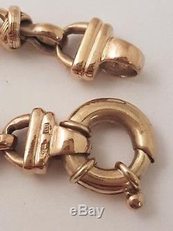 (1) Unique 9ct Solid Gold Fancy Crossover Bracelet Full British Hallmark