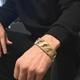 24mm Patterned Chaps Bracelet 9ct Gold Guild Huge Heavy 9 Chunky Curb Bracelet