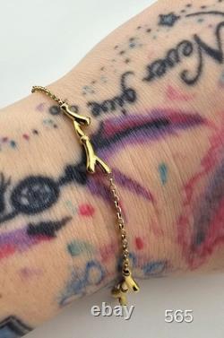 2.38g 9ct Yellow Gold Belcher Branch Link Bracelet 19cm Rolo Dainty Twig 375 9kt