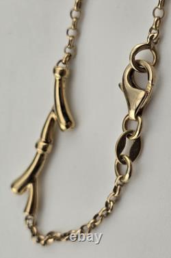 2.38g 9ct Yellow Gold Belcher Branch Link Bracelet 19cm Rolo Dainty Twig 375 9kt