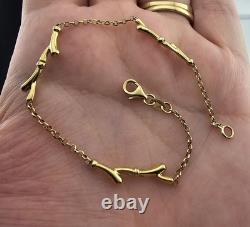 2.38g 9ct Yellow Gold Belcher Branch Link Bracelet 19cm Rolo Dainty Twig 375 9kt