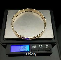 375 9ct/9k Yellow Gold Ladies Bangle Size 65 mm Solid Genuine 24.9 Grams