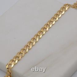 375 9ct Yellow Gold 5mm Flat Curb Link Bracelet 7.5 Inch Brand New