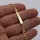 375 9ct Yellow Gold Baby Identity Curb Link Bracelet 6 Inch Id Bangle Gift Boxed