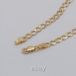 375 9ct Yellow Gold Baby Identity Curb Link Bracelet 6 Inch ID Bangle Gift Boxed