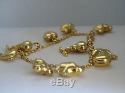 375 9ct Yellow Gold Charm Bracelet With Charms Fully Hallmarked