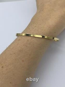 375 9ct Yellow Gold Flat Slave Bangle 4.1grams 3mm Fully Hallmarked