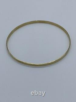 375 9ct Yellow Gold Flat Slave Bangle 4.1grams 3mm Fully Hallmarked