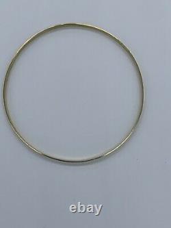 375 9ct Yellow Gold Flat Slave Bangle 4.1grams 3mm Fully Hallmarked