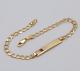 375 9ct Yellow Gold Ladies Personalised Curb Id Bracelet 7.5 Free Engraving