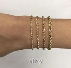 375 9ct Yellow Gold Rope Bracelet Ladies Vintage 7.5