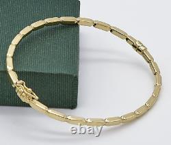 375 9ct Yellow Gold Women 3mm Fancy Oval Hinged Bangle Brand New 60mm