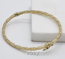 375 9ct Yellow Gold Women 3mm Fancy Oval Hinged Bangle Brand New 60mm