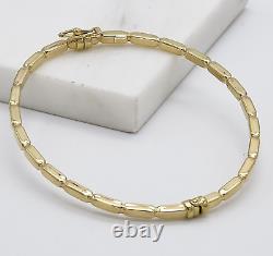 375 9ct Yellow Gold Women 3mm Fancy Oval Hinged Bangle Brand New 60mm