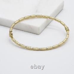375 9ct Yellow Gold Women 3mm Fancy Oval Hinged Bangle Brand New 60mm