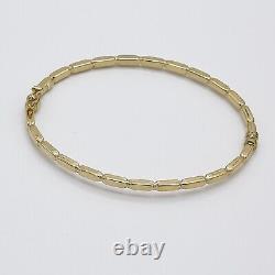 375 9ct Yellow Gold Women 3mm Fancy Oval Hinged Bangle Brand New 60mm