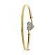 375 9ct Solid Yellow Gold Bangle With Cz Heart 4gram Ladies Fully Hallmarked
