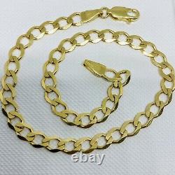 375 Hallmarked Solid 9ct Yellow Gold Mens 4.5mm Curb Link Bracelet 8.5 New