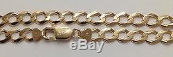 375 Solid 9ct Yellow Gold Diamond Cut Curb Link Chain Or Bracelet Hallmarked