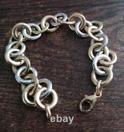 375 gold Ring Chain bracelet handmade