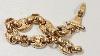 41884 9k 9ct Solid Rose Gold Bracelet 20cm 30g Fancy Link Clasp Garnet Halmarked
