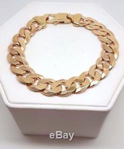 41.49g Heavy Flat Curb Bracelet 9ct Yellow Gold (4910)