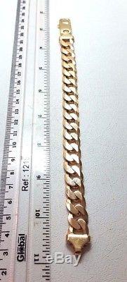 41.49g Heavy Flat Curb Bracelet 9ct Yellow Gold (4910)